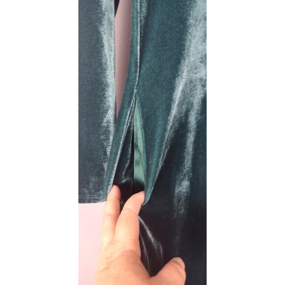 Soft Surroundings Short Santiago Knee Length Emerald Green Velvet Dress M - Picture 8 of 16